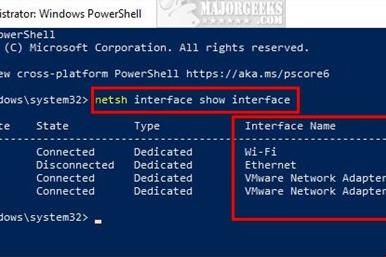 تغییر نام رابط شبکه با استفاده از PowerShell